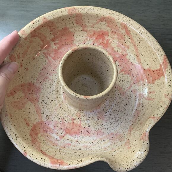 Cottage Pottery Chips And Salsa Serving Tray, Hand Thrown, Glazed, Chardon, OH - Picture 2 of 8